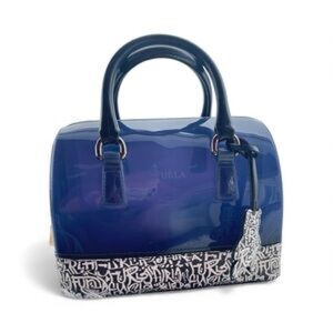 Furla Glossy Navy Satchel